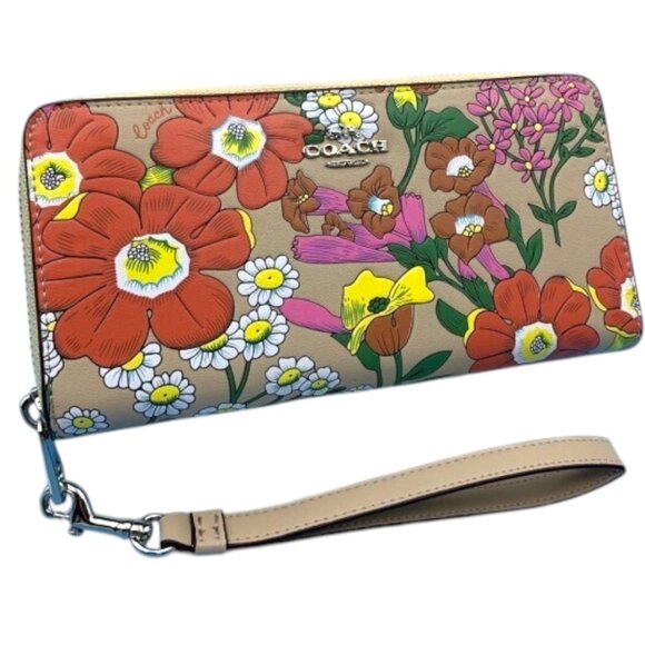 Coach Handbags - NWT Coach LZA Floral Embossed Leather Zip Wallet